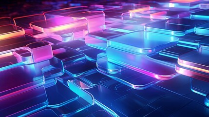 Fototapeta premium abstract innovation background with technology neon colors , High quality photo