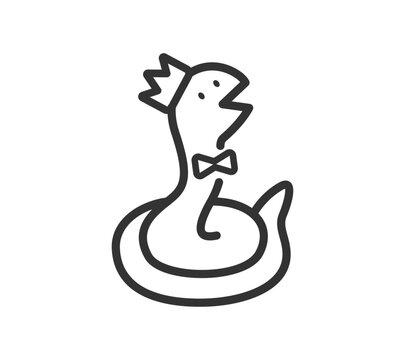 recommend clip art: 王冠をかぶった蛇のイラスト
                    