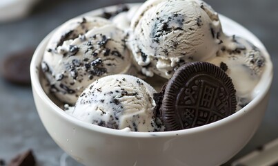 Delicious cookies and cream ice cream