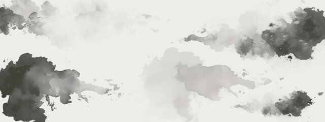 Set of 4 Grunge Textures with Ink Drawings on White Background,