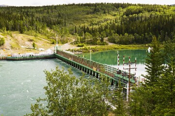 Fototapeta premium Fishery control dam on the Yukon river.