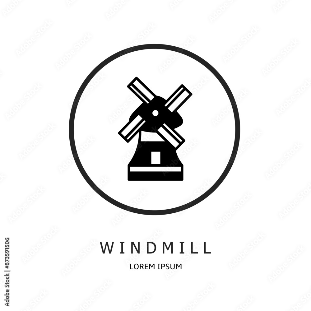 Poster Logo vector design for business. Windmill logos.