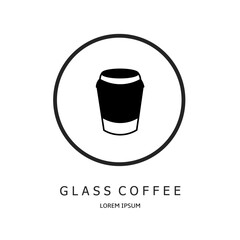 Logo vector design for business. Glass coffee logos.
