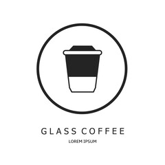 Logo vector design for business. Glass coffee logos.