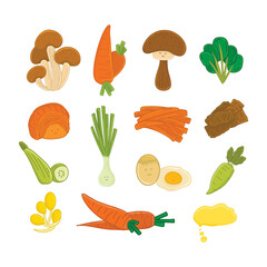 Hand Drawn Korean Food Illustration with Cartoon Style