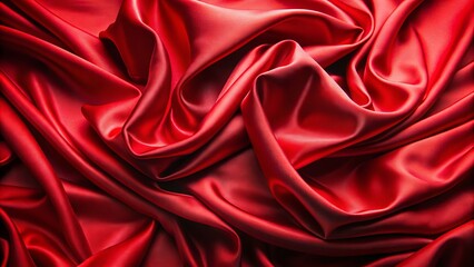 Obraz premium Luxurious red silk fabric draped elegantly, showcasing subtle wrinkles, soft folds, and vibrant color, creating a sophisticated, sumptuous background setting.