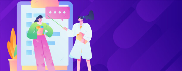 Medical characters fighting the epidemic flat vector concept operation hand drawn illustration
