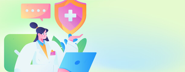 Medical characters fighting the epidemic flat vector concept operation hand drawn illustration
