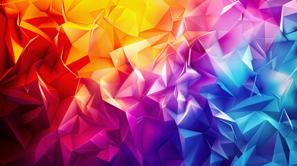 Vibrant polygonal background with a dynamic composition and bold color palette ideal for creating attention-grabbing visuals for presentations posters or promotional materials 