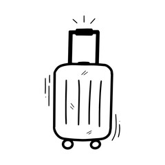 Hand Drawn Luggage Illustration. Doodle Vector. Isolated on White Background - EPS 10 Vector