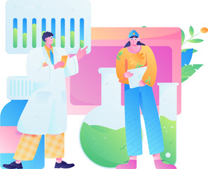 Medical characters fighting the epidemic flat vector concept operation hand drawn illustration
