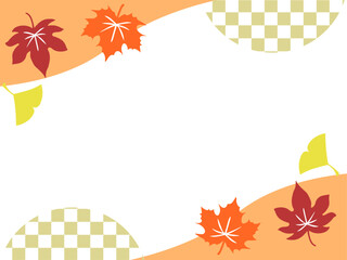 秋の落ち葉フレーム