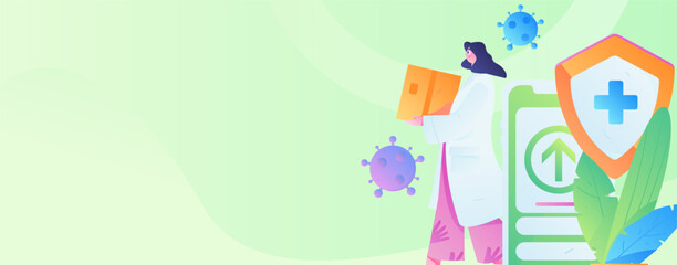 Medical characters fighting the epidemic flat vector concept operation hand drawn illustration
