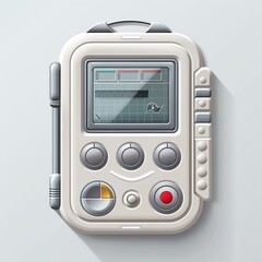 Fototapeta premium Insulin pump icon, detailed buttons and screen, modern design, vector style
