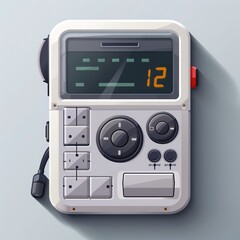 Fototapeta premium Insulin pump icon, detailed buttons and screen, modern design, vector style