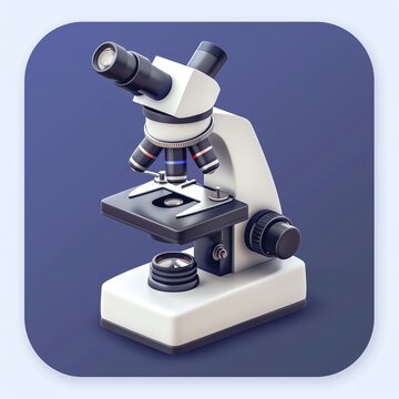 Microscope icon, detailed parts, scientific accuracy, vector style