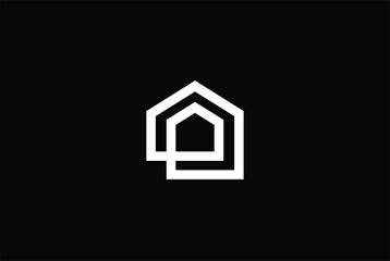 home 3d iocn abstract symbol, home lineart construction or real estate logo