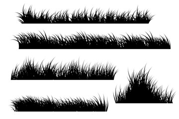 grass border silhouette. long grass
