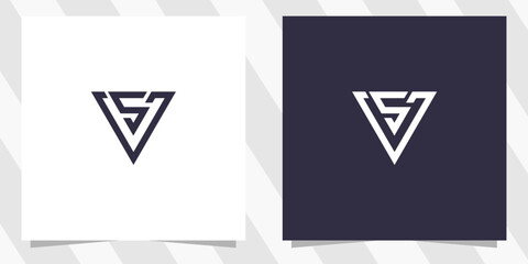 Letter vs sv logo design vector