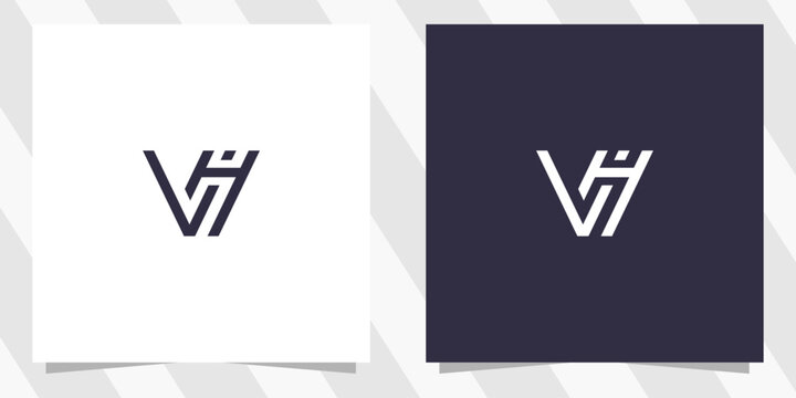 Letter vh hv logo design vector