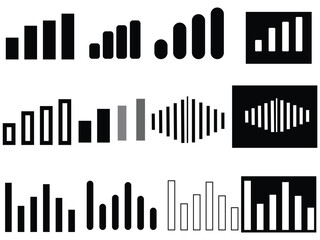 set  icon isolated on white background for phone. Phone bar status Icons, battery Icon,   signal strength. Vector for mobile phone. Vector illustration