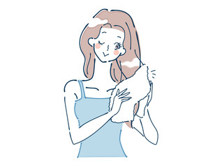 Fototapeta premium 風呂上がりにタオルドライする女性