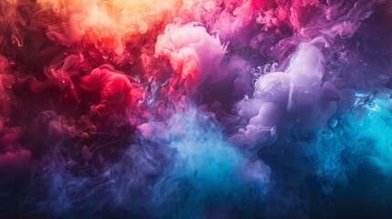 Vibrant Colorful Ink Smoke in Water