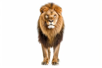 Fototapeta premium Lion standing on a white background