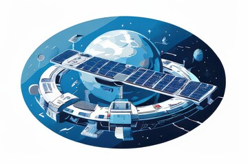 Obraz premium an ai generated image, planets against the background of the dark space of the universe