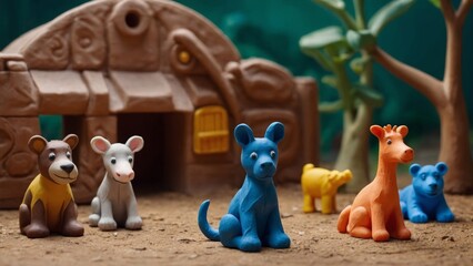 Charming claymation story of kids exploring a vibrant zoo with adorable animals