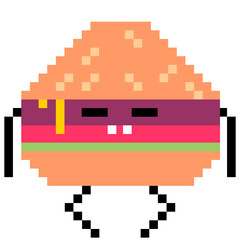 burgers character pixelart illustration 