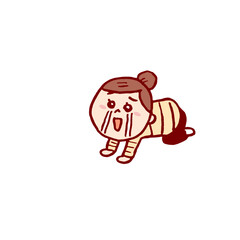 お団子頭のかわいい女子の色々なポーズや仕草