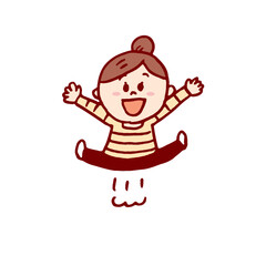 お団子頭のかわいい女子の色々なポーズや仕草