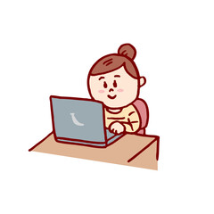 お団子頭のかわいい女子の色々なポーズや仕草