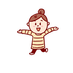 お団子頭のかわいい女子の色々なポーズや仕草