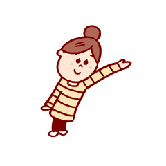 お団子頭のかわいい女子の色々なポーズや仕草