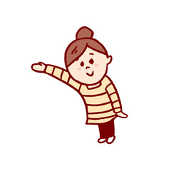 お団子頭のかわいい女子の色々なポーズや仕草