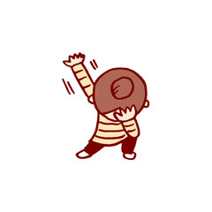 お団子頭のかわいい女子の色々なポーズや仕草