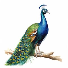 Naklejka premium an ai generated image, peacock with feathers