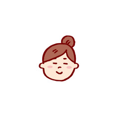 お団子頭のかわいい女子の色々な表情