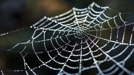 Naklejka premium Real creepy spider webs on black banner