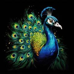 Obraz premium an ai generated image, peacock with feathers