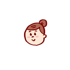 お団子頭のかわいい女子の色々な表情