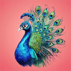 an ai generated image, peacock with feathers