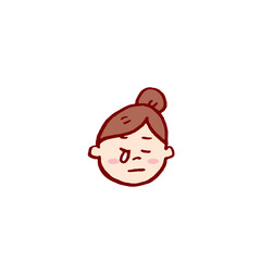 お団子頭のかわいい女子の色々な表情