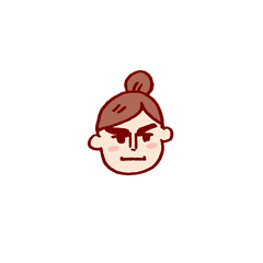 お団子頭のかわいい女子の色々な表情