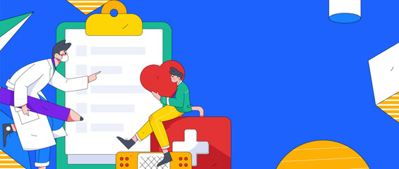 Medical characters fighting the epidemic flat vector concept operation hand drawn illustration
