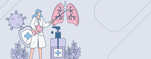 Medical characters fighting the epidemic flat vector concept operation hand drawn illustration
