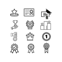 Awards Of Achievement Thin Line Icons - Editable Stroke