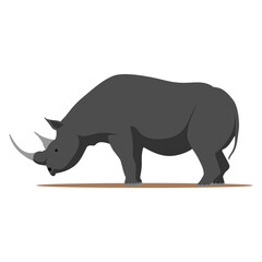 illustration of a rhino mammal, simple flat design